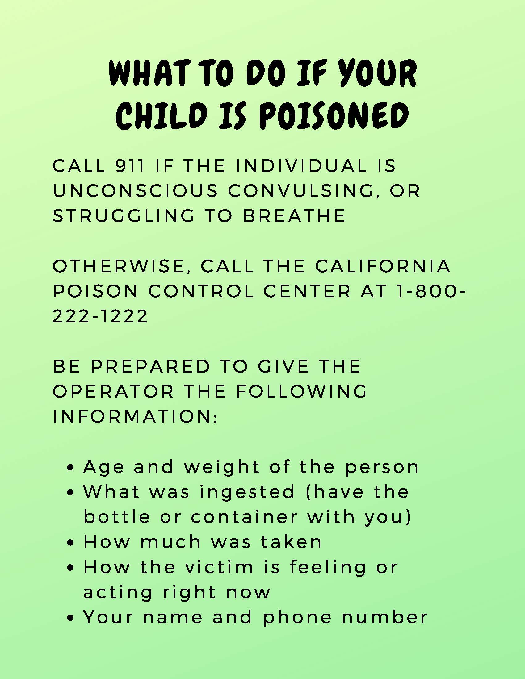 The Child Abuse Prevention Center - Poison Prevention